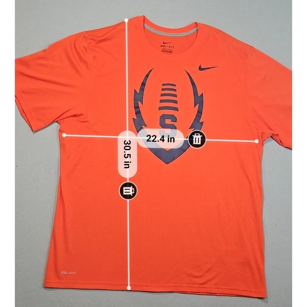 Nike Dri-Fit Syracuse Orange Football Graphic T-Shirt Mens XL Orange Athletic